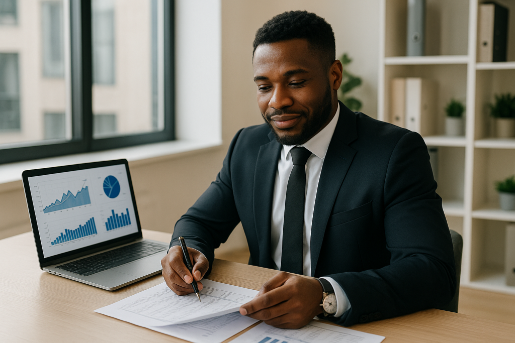 Black entrepreneur discussing business funding strategies with a financial coach