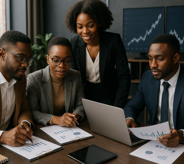 Black entrepreneur discussing business funding strategies with a financial coach