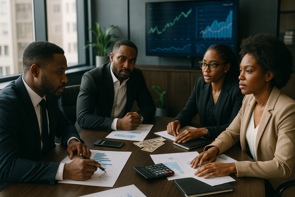 Black entrepreneur discussing business funding strategies with a financial coach
