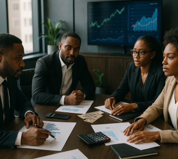 Black entrepreneur discussing business funding strategies with a financial coach