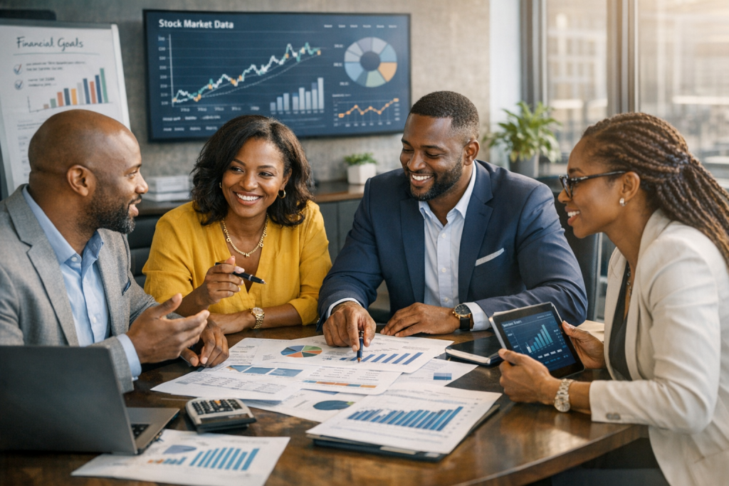 Black entrepreneur discussing business funding strategies with a financial coach