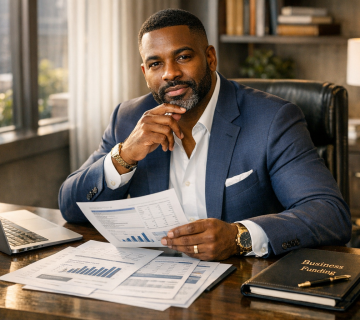 Black entrepreneur discussing business funding strategies with a financial coach