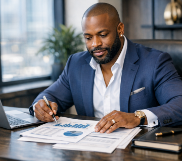 Black entrepreneur discussing business funding strategies with a financial coach